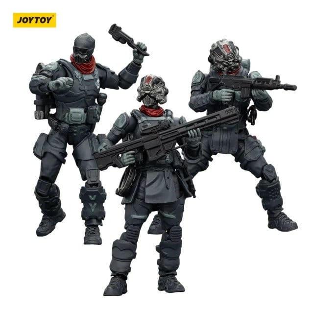 JoyToy Dark Source UNSC Faceless Squad 1/25 figures, three squad members posed together