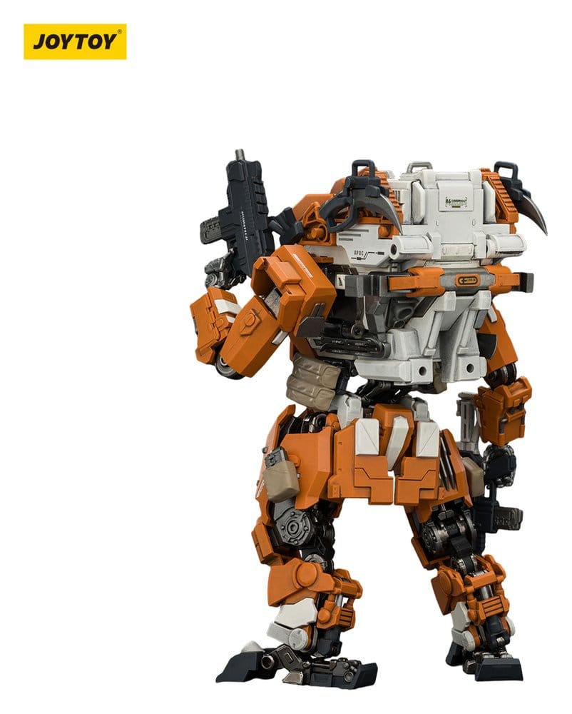JoyToy Dark Source APOC Hummer Standard Combat Mech 17 cm figure, back view with gun raised, white background