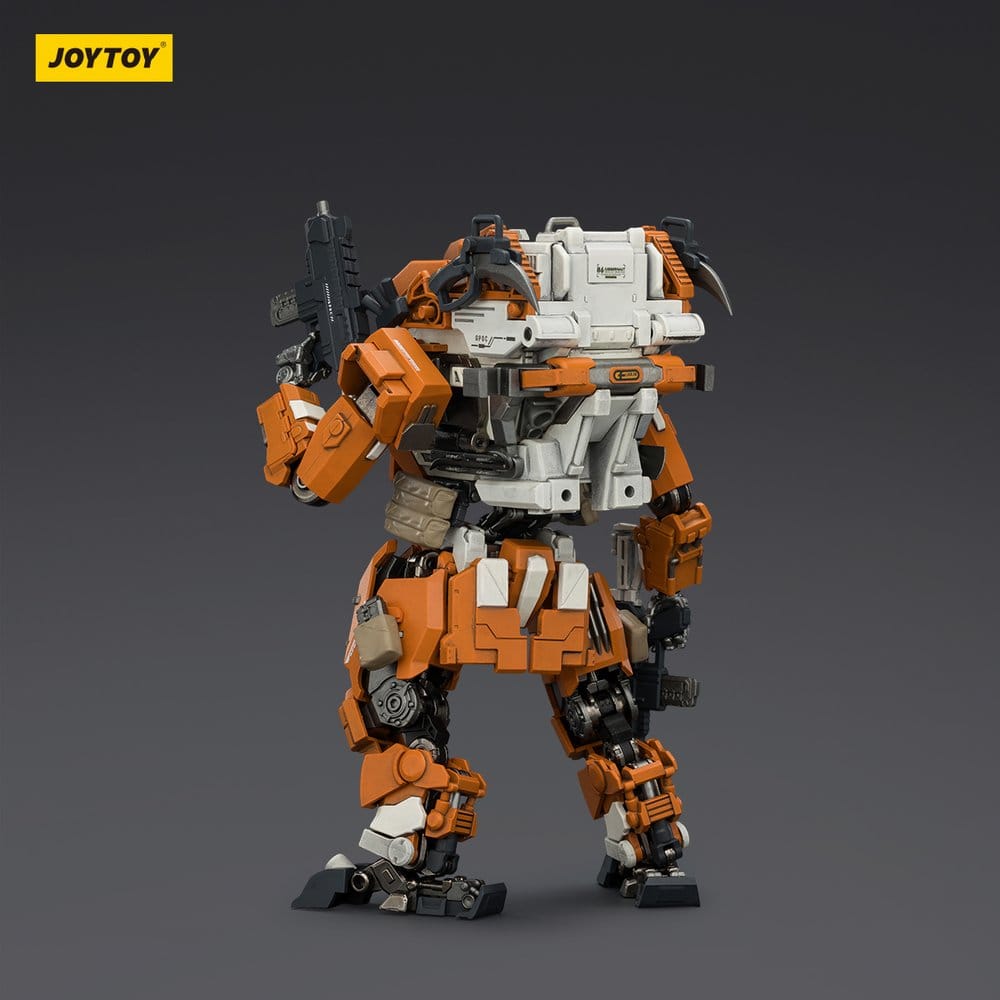 JoyToy Dark Source APOC Hummer Standard Combat Mech 17 cm figure, back view with gun raised, dark background