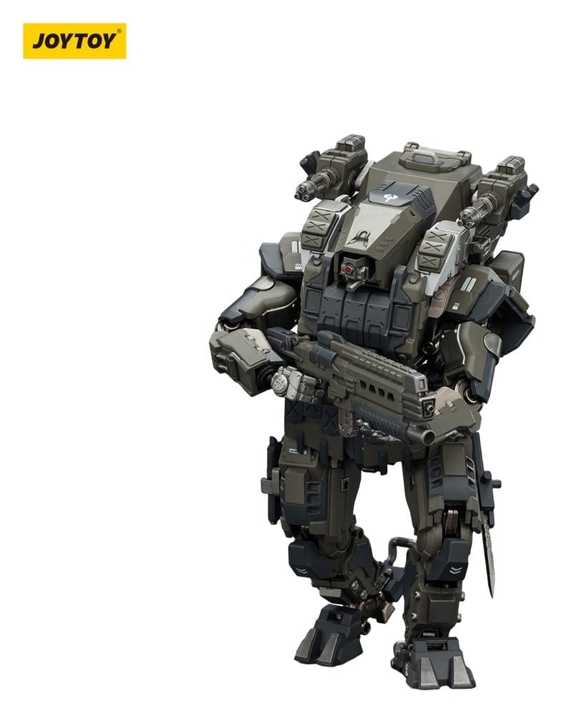 JoyToy Dark Source APOC Razor Stealth/Night Ops Mech figure, crouched holding rifle, on white