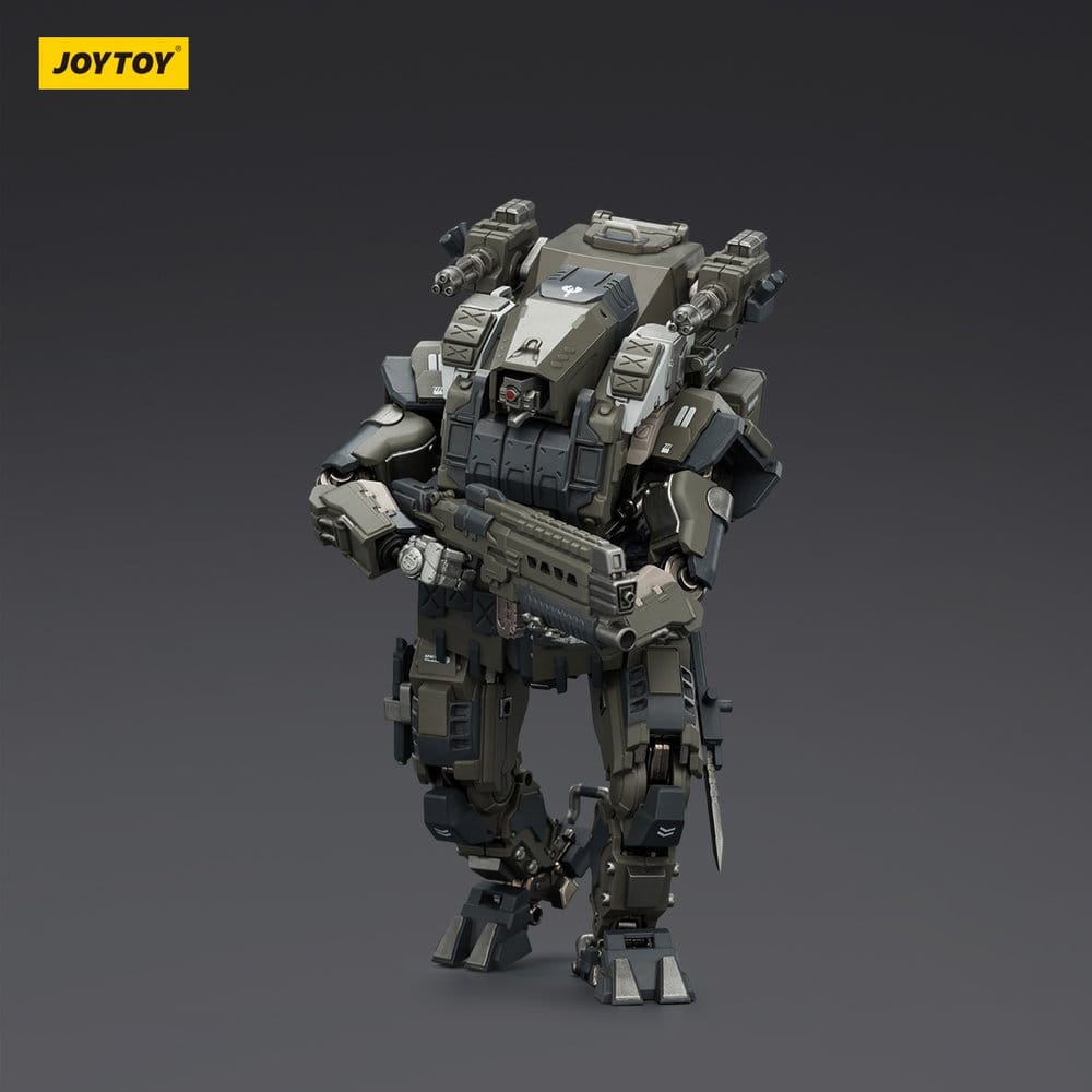 JoyToy Dark Source APOC Razor Stealth/Night Ops Mech figure, crouched holding rifle, on dark grey