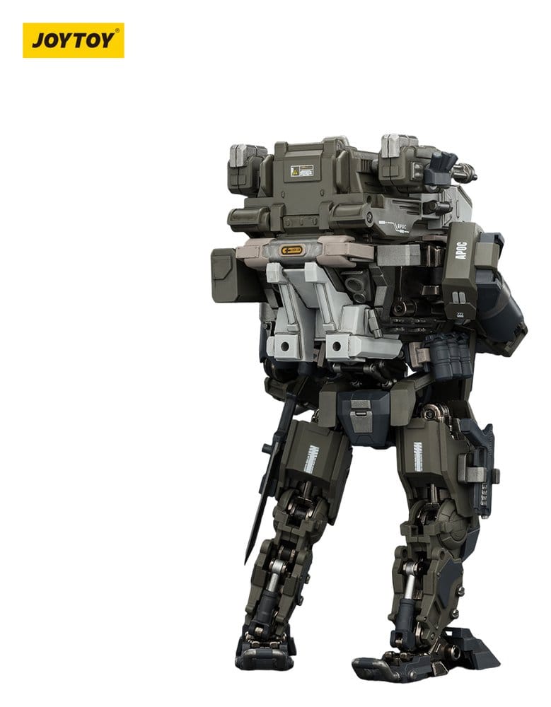 JoyToy Dark Source APOC Razor Stealth/Night Ops Mech figure, rear view showing backpack on white