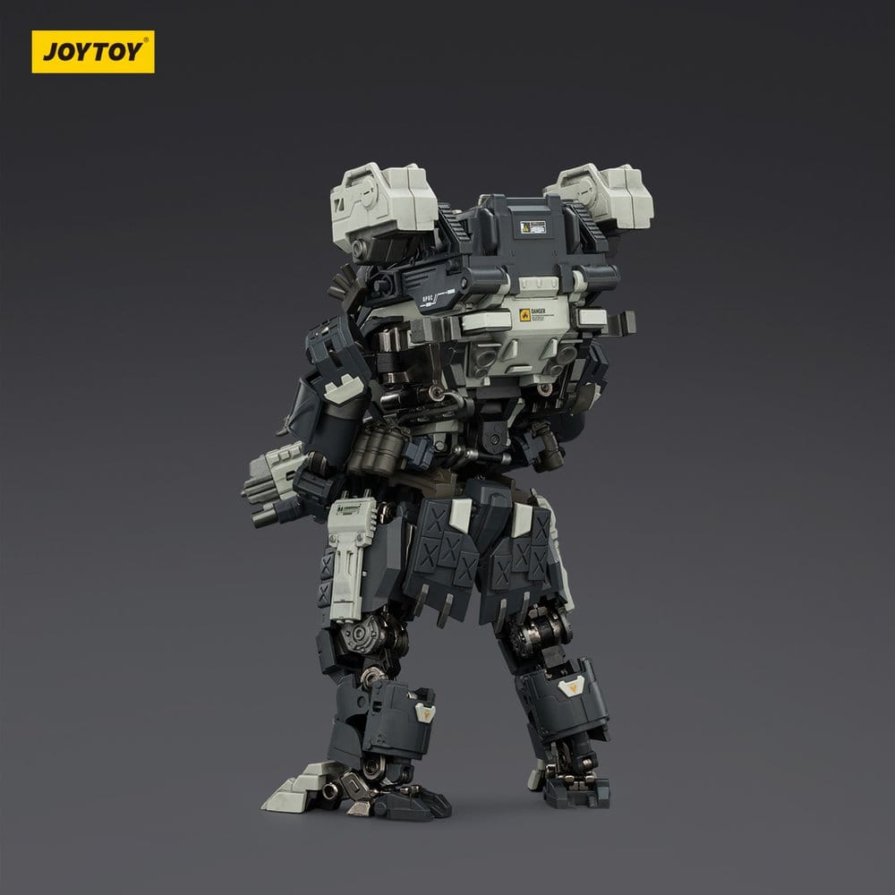 JoyToy Dark Source APOC ThorFire Strike Mech figure, rear three-quarter view on dark grey