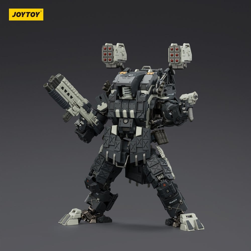 JoyToy Dark Source APOC ThorFire Strike Mech figure, aiming large rifle, on dark grey