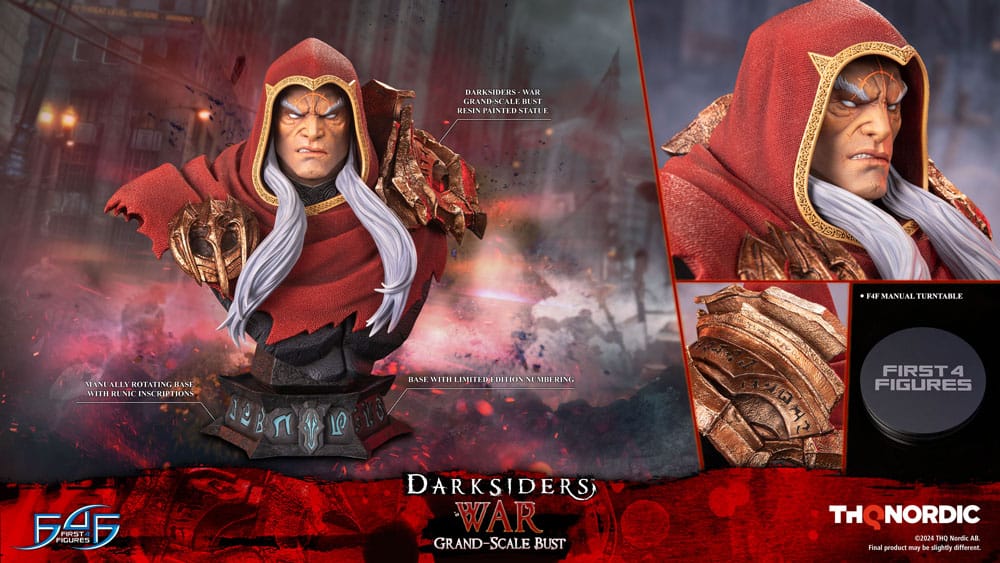 Darksiders War Grand Scale Bust by First 4 Figures, feature graphic with close-ups
