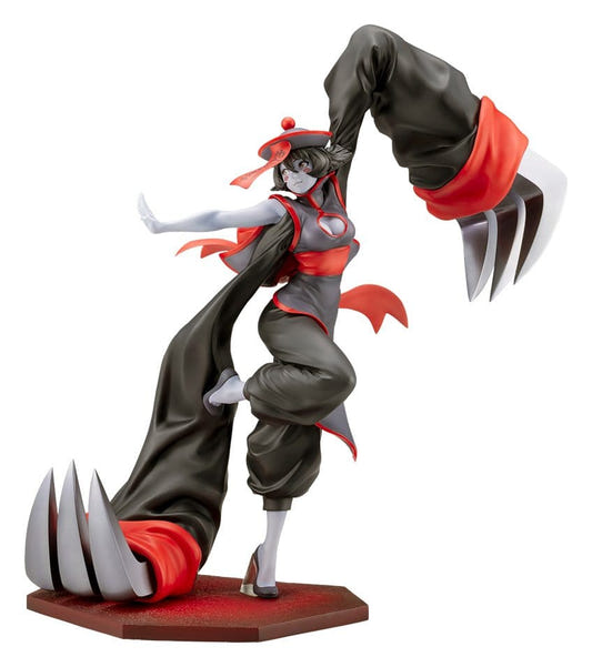Kotobukiya Darkstalkers Hsien-Ko Bishoujo limited edition figure in black and red with giant claws