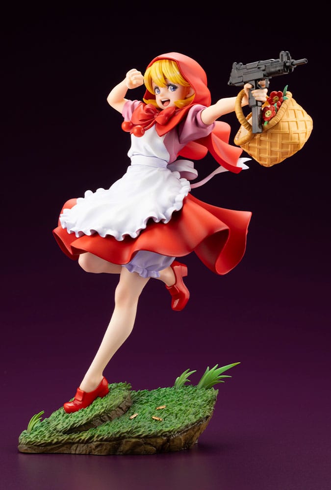 Darkstalkers B.B. Hood Bishoujo 1/7 statue in red hood and white apron, three-quarter front view