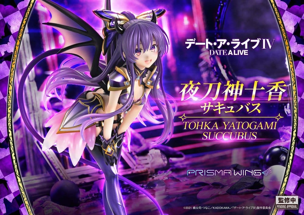 Date A Live Tohka Yatogami Succubus Prisma Wing banner on a purple backdrop