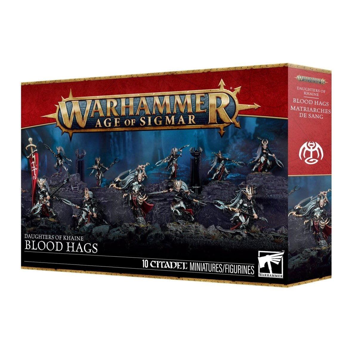 Games Workshop Age of Sigmar Daughters of Khaine Blood Hags box front, 10 miniatures