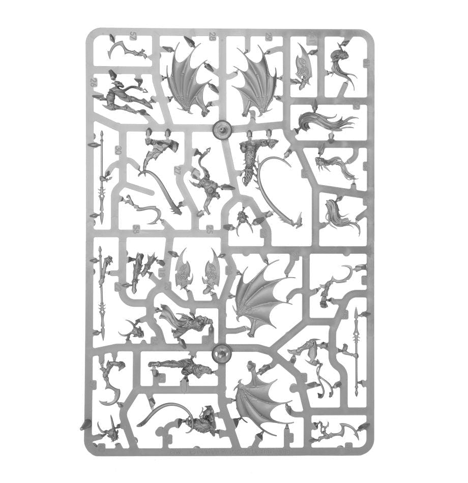 Daughters of Khaine Khinerai Heartrenders unpainted plastic sprue, frame 2 of 2