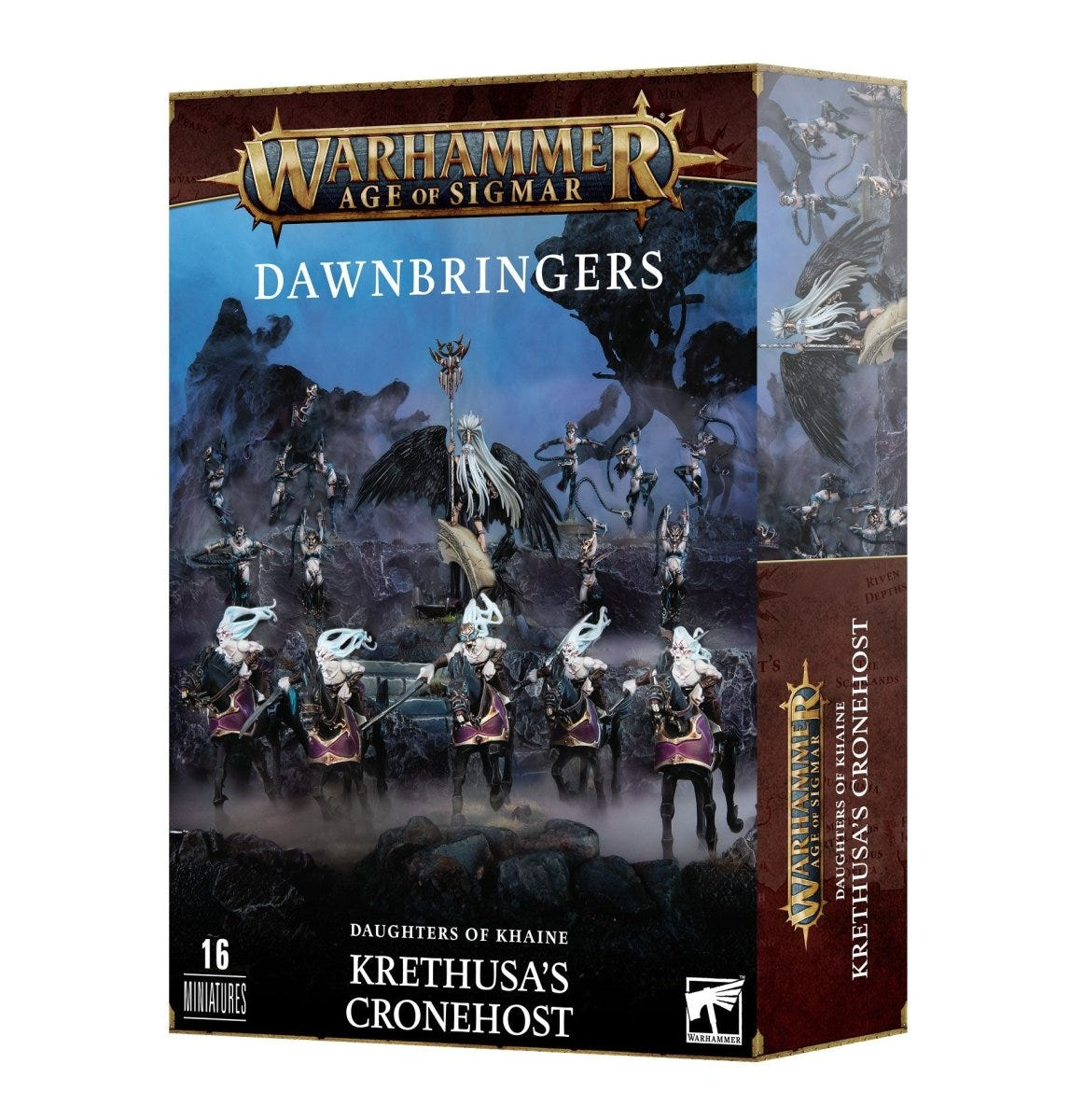 Games Workshop Age of Sigmar Dawnbringers Daughters of Khaine Krethusa's Cronehost box front, 16 miniatures