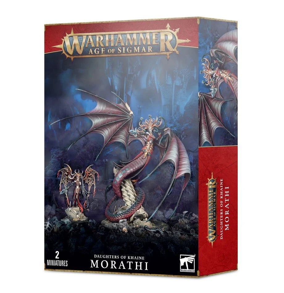 Games Workshop Age of Sigmar Daughters of Khaine Morathi box front, 2 miniatures