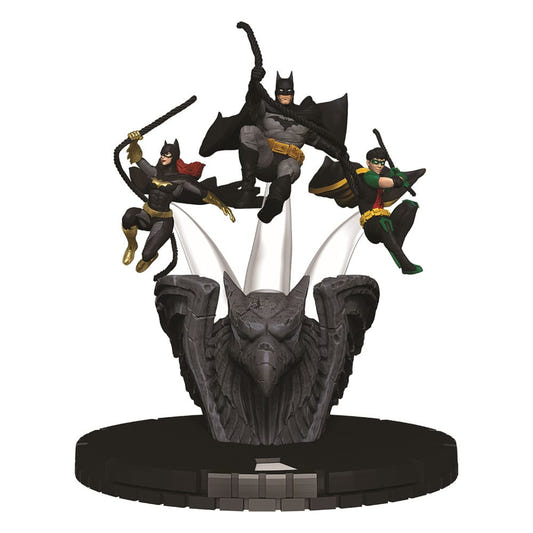 WizKids DC HeroClix Fight for Gotham City Batman Family figures leaping from a gargoyle base