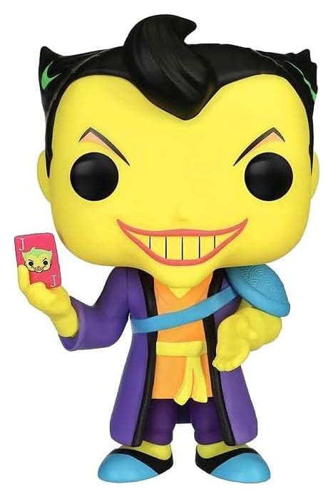 Funko Pop! DC Comics The Joker exclusive figure in neon blacklight colours holding a playing card