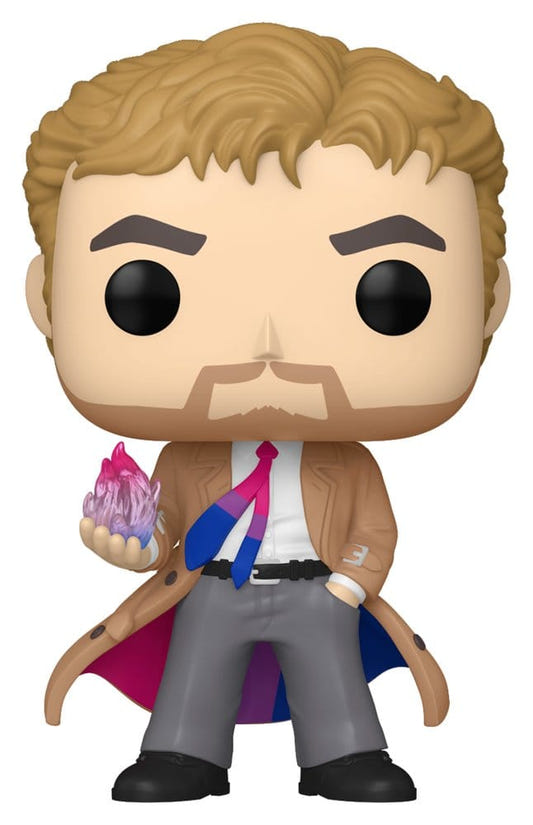 DC Pride Funko POP! Heroes John Constantine vinyl figure in trench coat holding a magic flame