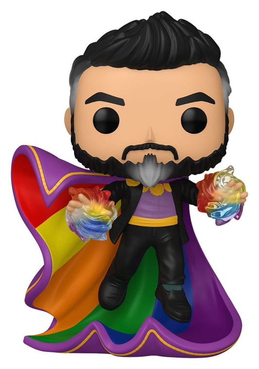 DC Pride Funko POP! Heroes Extraño vinyl figure in a rainbow cape with glowing magic in his hands