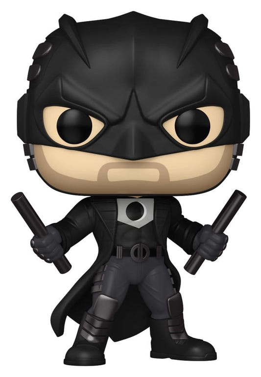 Funko Pop! Heroes DC Midnighter vinyl figure in black cowl and coat with batons