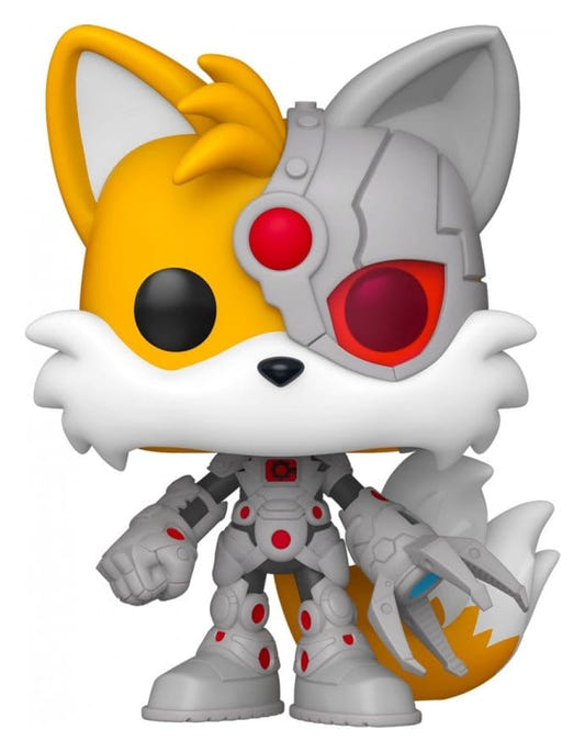 DC x Sonic the Hedgehog Tails as Cyborg Funko Pop! Heroes vinyl figure with silver cybernetic armour