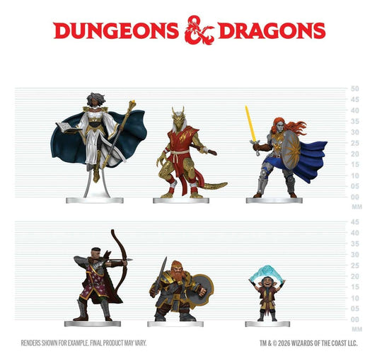 D&D Icons of the Realms Mini Figures Player's Handbook - Swords & Staves Starter Set 20 cm