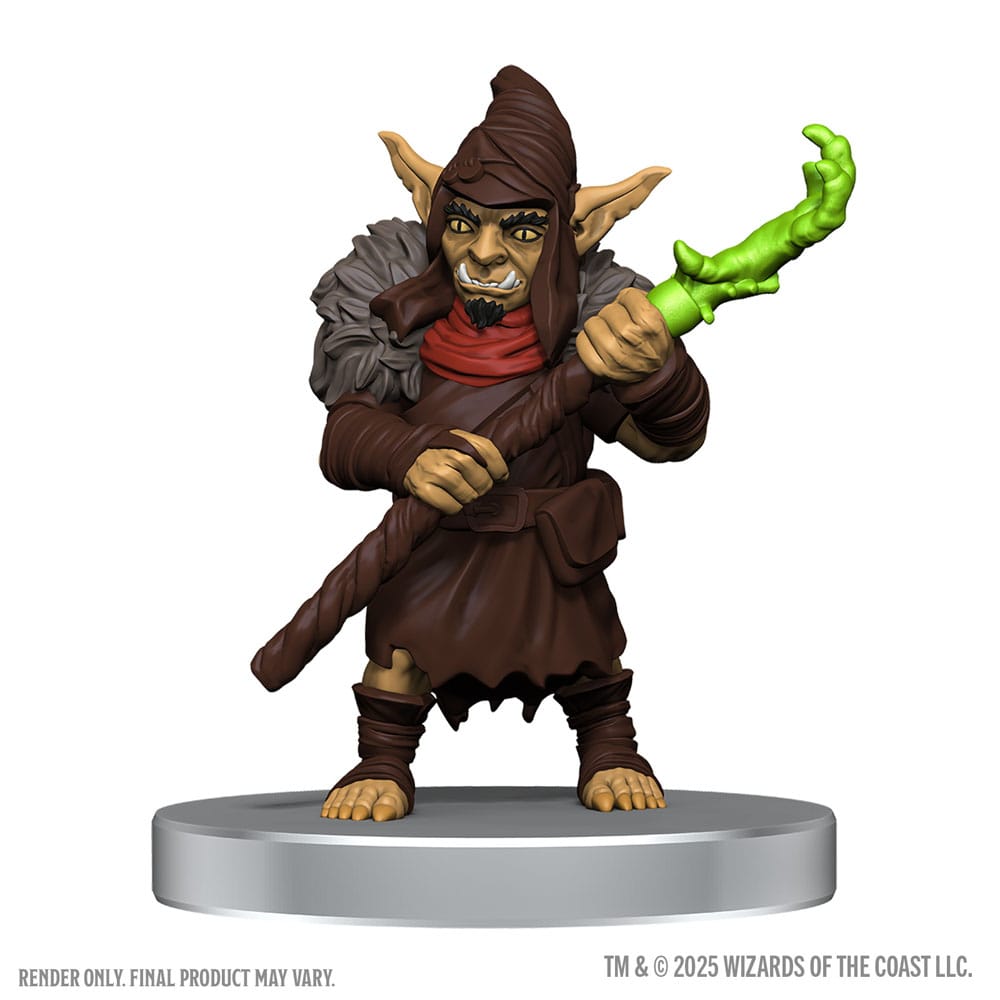 WizKids D&D Monster Manual Collection II miniature, hooded goblin with green staff