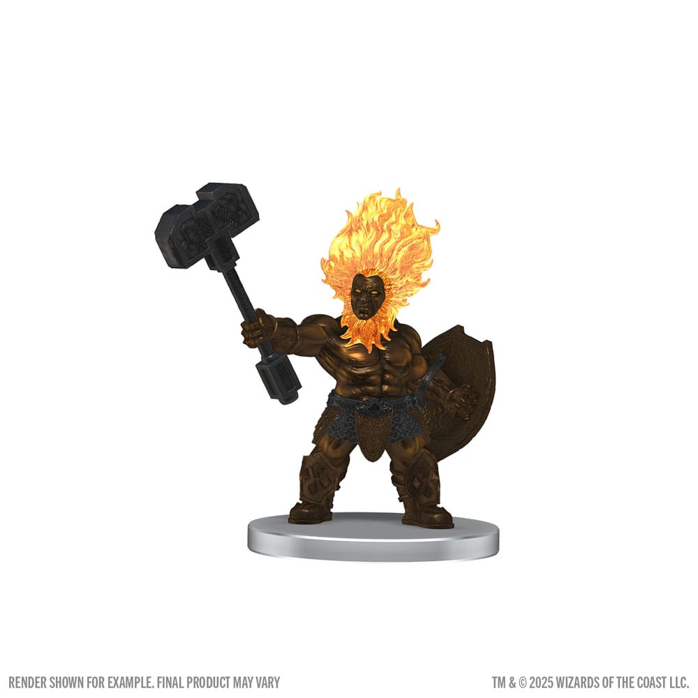 WizKids D&D Monster Menagerie Revisited miniature, warrior with flaming head and hammer