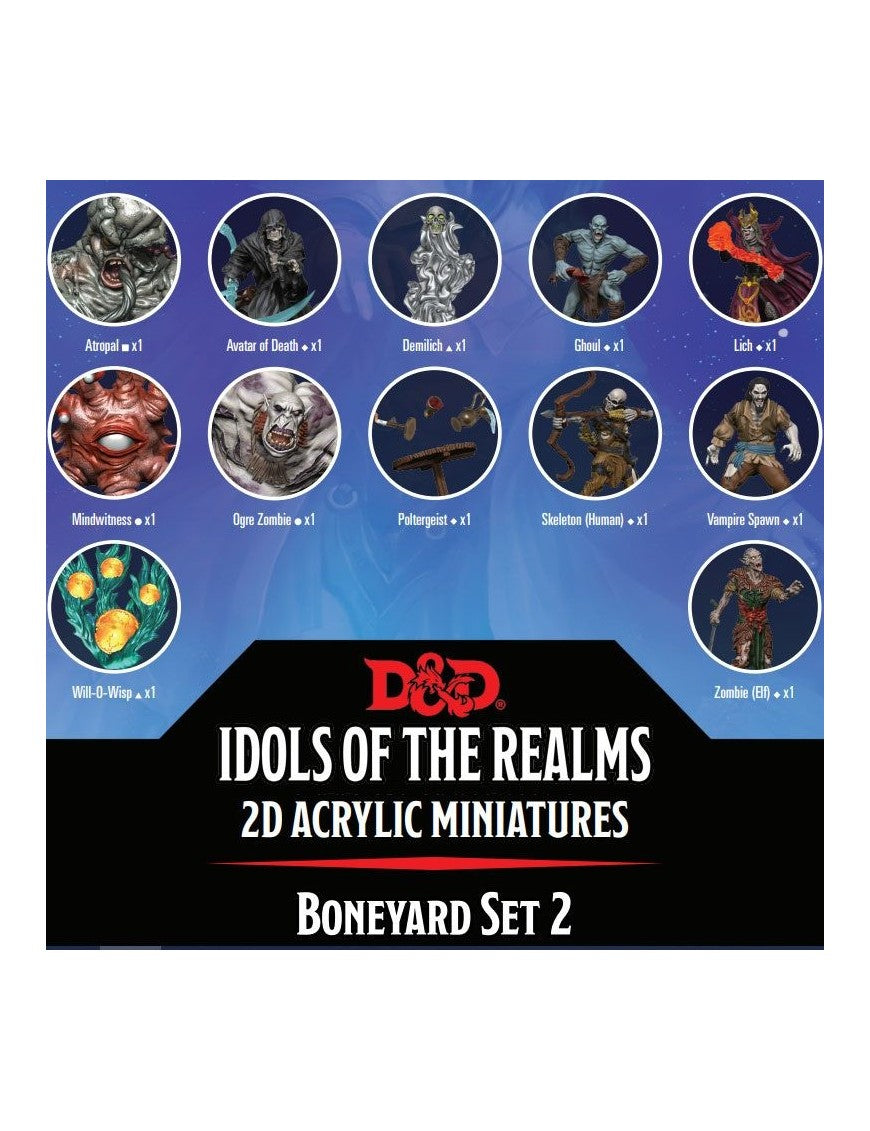 D&D Idols of the Realms 2D Miniatures: Boneyard: 2D Set 2 - Loaded Dice Barry Vale of Glamorgan CF64 3HD