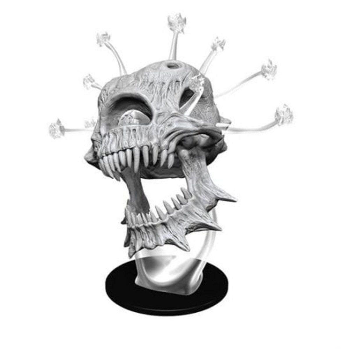 Unpainted Death Tyrant D&D Nolzur's Marvelous Miniature, an undead beholder skull with eyestalks