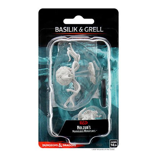 D&D Nolzur's Marvelous Miniatures Basilisk and Grell blister pack, primed and unpainted