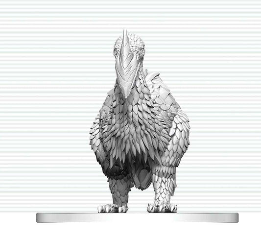 WizKids D&D Nolzur's Axe Beak unpainted miniature, front view