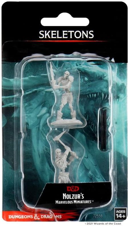 D&D Nolzur's Marvelous Miniatures Skeletons blister pack, front