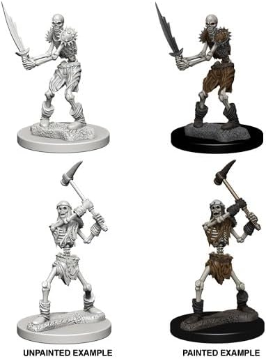 Nolzur's Skeletons unpainted and painted examples side by side