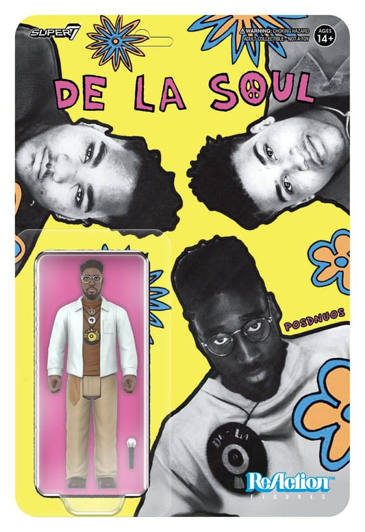 Super7 De La Soul Posdnuos Me, Myself & I ReAction figure on yellow blister card