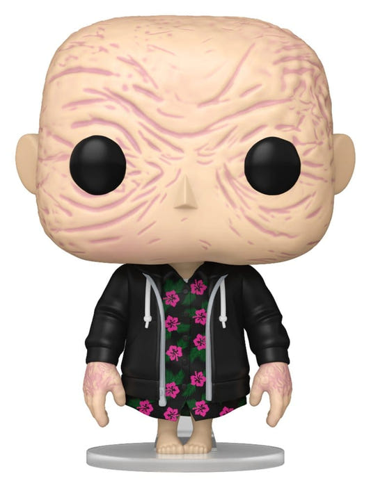 Funko Pop! unmasked Wade Wilson with baby legs in black floral hoodie from Deadpool 2