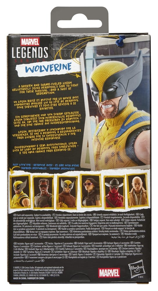 Hasbro Marvel Legends Wolverine box back showing product details and character artwork