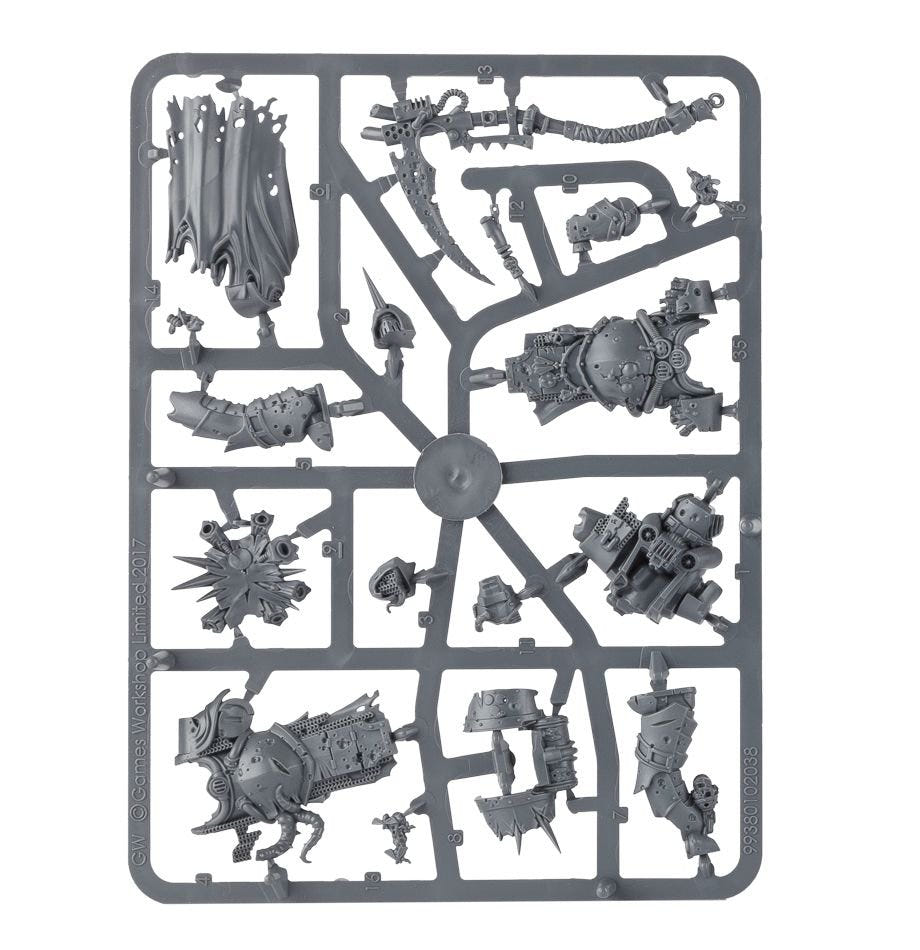 Death Guard Deathshroud Bodyguard unpainted plastic sprue, frame 1 of 3