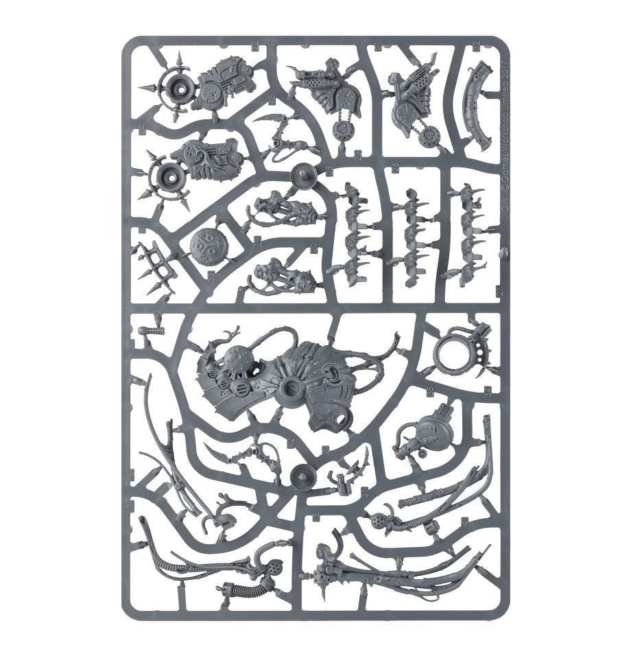 Death Guard Foetid Bloat-Drone unpainted plastic sprue, frame 2 of 2