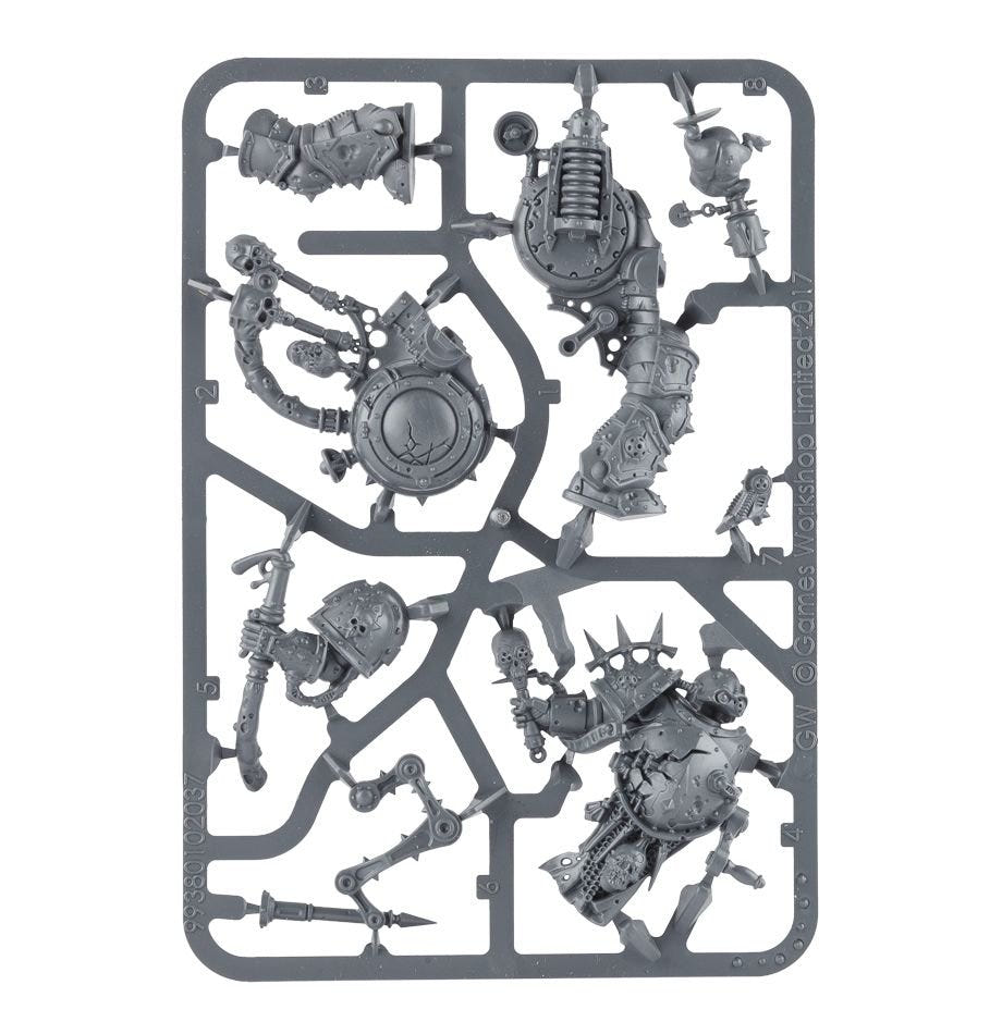 Death Guard Foul Blightspawn unpainted plastic sprue, frame 1 of 1