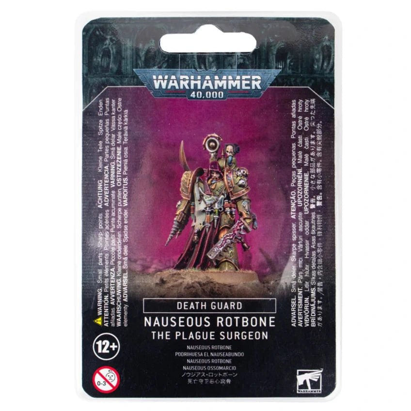 Warhammer 40,000 Death Guard Nauseous Rotbone the Plague Surgeon blister pack, Games Workshop