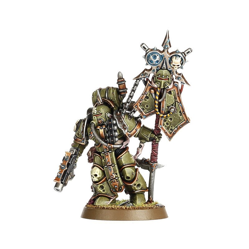 Death Guard: Plague Marine Icon Bearer painted miniature - Loaded Dice