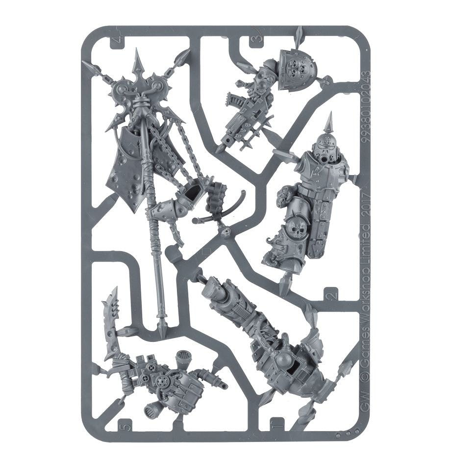 Death Guard Plague Marine Icon Bearer unpainted plastic sprue, frame 1 of 1