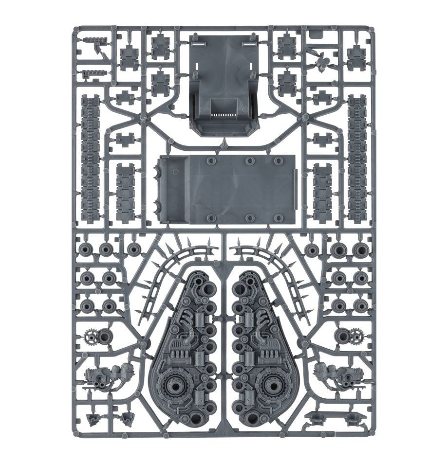 Death Guard Plagueburst Crawler unpainted plastic sprue, frame 2 of 2