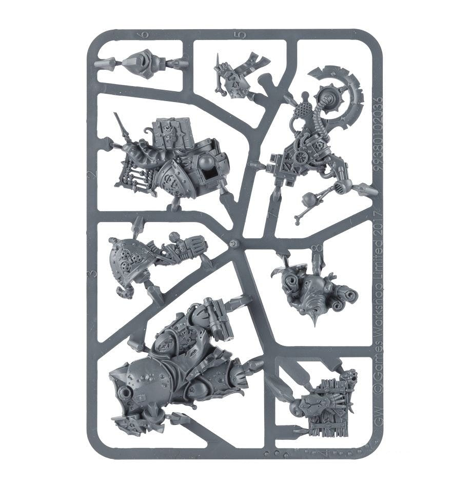 Death Guard Scribbus Wretch the Tallyman unpainted plastic sprue, frame 1 of 1