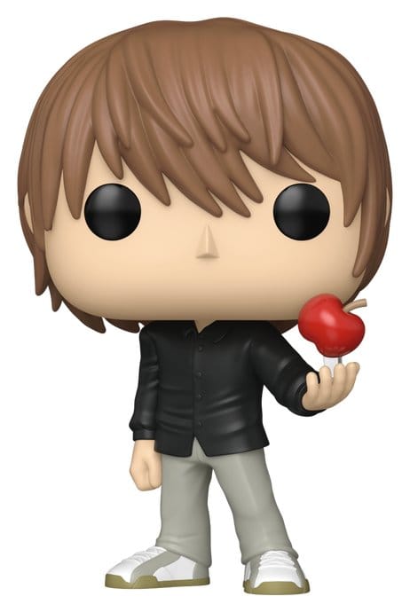 Funko Pop! Animation Light Yagami vinyl figure from Death Note holding a red apple
