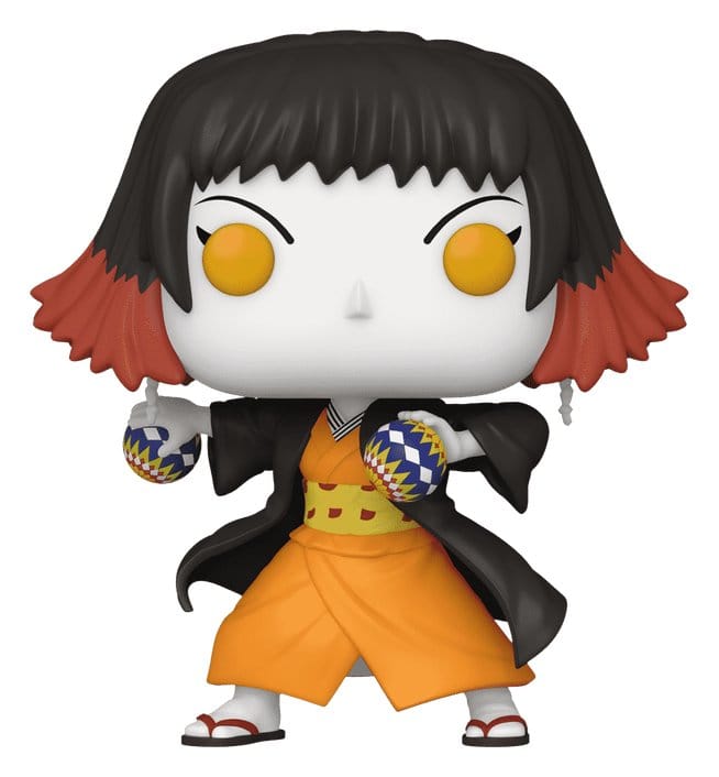 Funko Pop! Animation Susamaru figure from Demon Slayer holding temari balls, front view out of the box