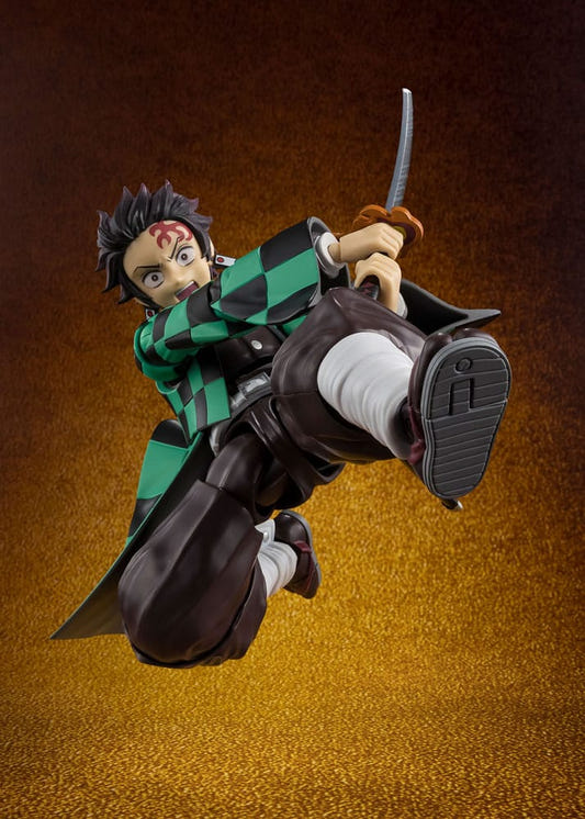 Demon Slayer S.H.Figuarts Tanjiro Kamado (Infinity Castle) figure, leaping pose with sword