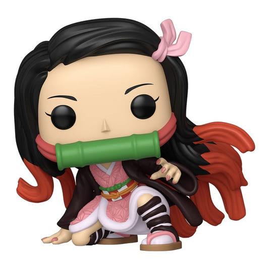 Funko Super Sized Jumbo Pop! Nezuko Kamado from Demon Slayer crouching with bamboo muzzle