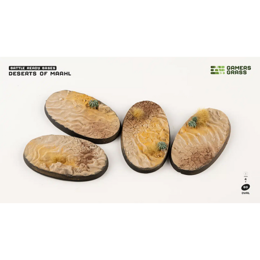 Gamers Grass Battle Ready Bases - Deserts of Maahl Oval 60mm (x4) - Loaded Dice