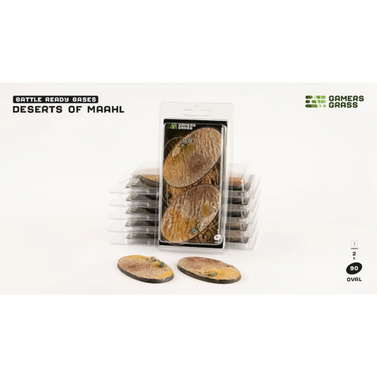 Gamers Grass Battle Ready Bases - Deserts of Maahl Oval 90mm (x2) - Loaded Dice