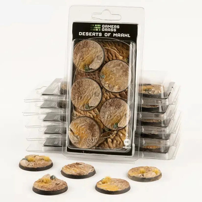 Gamers Grass Battle Ready Bases - Deserts of Maahl Round 40mm (x5) - Loaded Dice