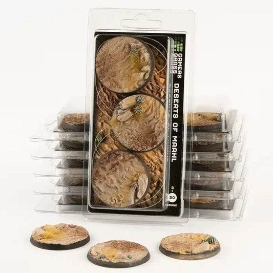 Gamers Grass Battle Ready Bases - Deserts of Maahl Round 50mm (x3) - Loaded Dice